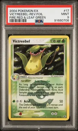 2004 PSA 9 Graded Pokemon 17/112 Victreebel Reverse Holo EX Fire Red Leaf Green - Image 1
