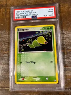 POKEMON 2004 EX Fire Red & Leaf Green BELLSPROUT Reverse Foil #53 PSA 9 Mint - Image 1