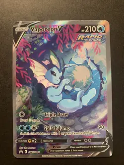 2021 POKEMON SWORD & SHIELD BLACK STAR PROMO #SWSH181 VAPOREON V - Image 1