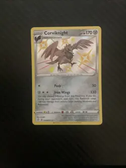 Pokemon TCG Corviknight Shining Fates SV089/SV122 Holo Shiny Holo Rare NM - Image 1