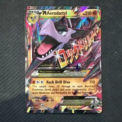 Mega M Aerodactyl EX Pokemon Card Holo Ultra Rare XY98 Black Star Promo - LP - Image 1