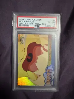 PSA 8 Don't Cry, Togepi! Rainbow Foil Topps 1999 Pokemon Card #43 (Blue Logo) - Image 1