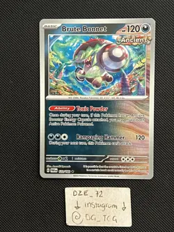 Pokemon Paradox Rift - Brute Bonnet - 123/182 - Ancient Reverse Holo - M/NM - Image 1