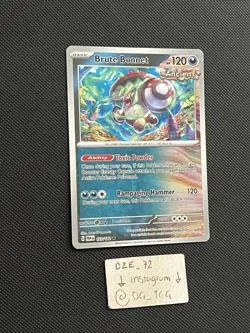 Pokemon Paradox Rift - Brute Bonnet - 123/182 - Ancient Reverse Holo - M/NM - Image 3