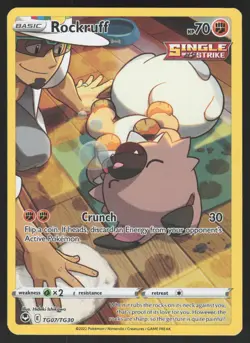 Rockruff TG07/TG30 Ultra Rare Pokemon TCG Silver Tempest Trainer Gallery NM - Image 1