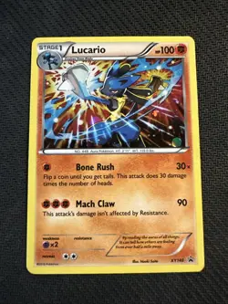 Pokemon TCG Lucario (Cosmos Holo) XY140 Black Star Promo LP - Image 1