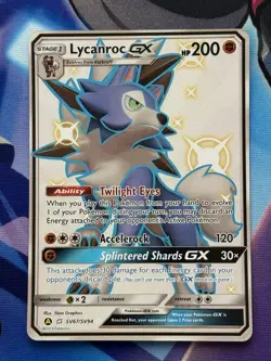 Lycanroc GX SV67/SV94 Hidden Fates Full Art Shiny Holo Rare Pokemon Card NM - Image 1