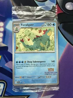 Sealed Pokemon TCG Feraligatr and Pikachu Illustration Contest 2024 Promo Cards - Image 1