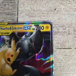 Pokemon Pikachu & Zekrom GX TCG Sun & Moon Team Up Holo Ultra Rare Card 33/181 - Image 2