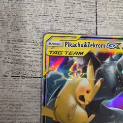 Pokemon Pikachu & Zekrom GX TCG Sun & Moon Team Up Holo Ultra Rare Card 33/181 - Image 3