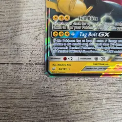 Pokemon Pikachu & Zekrom GX TCG Sun & Moon Team Up Holo Ultra Rare Card 33/181 - Image 4