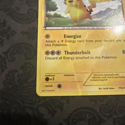 Pokemon Pikachu TCG Black White Holo Card 115/114 Secret Rare - Image 3