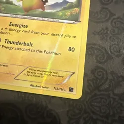Pokemon Pikachu TCG Black White Holo Card 115/114 Secret Rare - Image 4