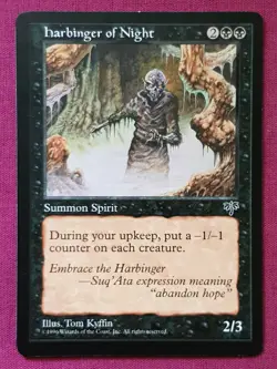 Magic The Gathering MIRAGE HARBINGER OF NIGHT black card MTG - Image 1
