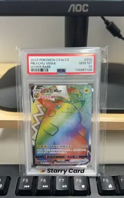 Pokemon TCG S-Chinese Pikachu VMAX 202/135 CS1aC HR Rainbow Art Holo PSA 10 - Image 1