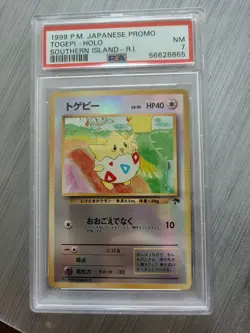 1999 Pokemon Japanese Promo Togepi Holo Southern Island PSA Mint 7 - Image 1