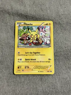 Pikachu XY95 Holo 2016 Let's Eat Together RARE Pokemon Card - Image 1