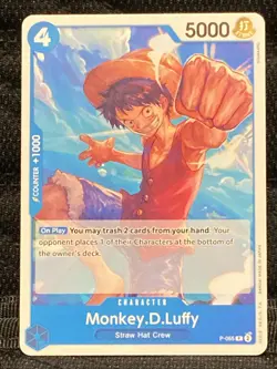 MONKEY D LUFFY P-055 ALT ART FULL ART, 2024 ONE PIECE CARD GAME, PRB-01 THE BEST - Image 1