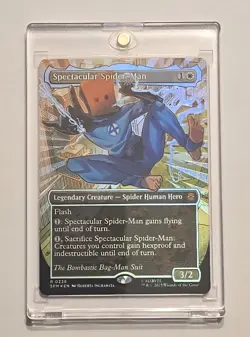 MTG Spectacular Spider-Man 0236 Borderless Textured Foil Bombastic Bagman - Image 1