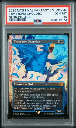 2025 MTG FINAL FANTASY COLORFUL CHOCOBOS-NEON INK BLUE TRAVELING CHOCOBO PSA 10 - Image 1