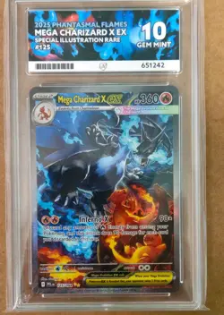 Perfect 10 Pokemon TCG Phantasmal Flames ACE 10 Mega Charizard x ex SIR 125/094 - Image 1