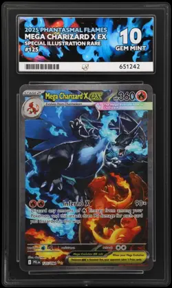 Perfect 10 Pokemon TCG Phantasmal Flames ACE 10 Mega Charizard x ex SIR 125/094 - Image 4