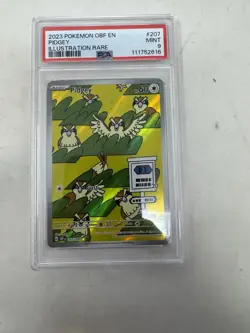 2023 POKEMON OBF EN-OBSIDIAN FLAMES ILLUSTRATION RARE #207 PIDGEY PSA 9 - Image 1