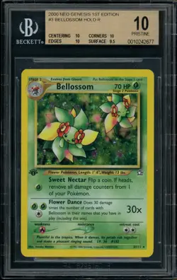 2000 Pokemon Neo Genesis 1st Edition #3 Bellossom Holo BGS 10 PRISTINE POP 2 - Image 1