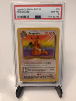 Pokemon TCG Dragonite 19/62 Fossil PSA 8 - Image 1