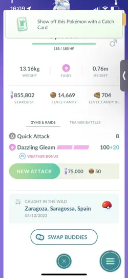 Pokemon Go Shiny Sylveon ( Max CP ) - Image 2