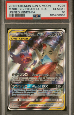 Pokemon Mega Sableye & Tyranitar GX Unified Minds Full Alt Art #226 PSA 10 - Image 1