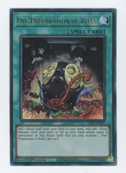 Yugioh RA01-EN055 Pre-Preparation of Rites Ultra Rare 1st Edition NM/LP - Image 1