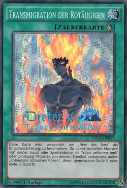 YU-GI-OH, TRANSMIGRATION DER ROTAUGIGEN, SR, DRL2-DE017, 1. Auflage, TOP - Image 1