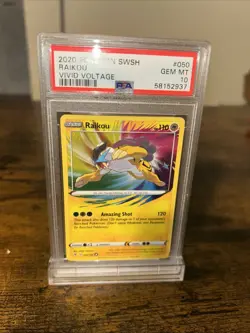 Pokemon TCG Raikou Vivid Voltage Amazing Rare Card, PSA 10 - Image 2