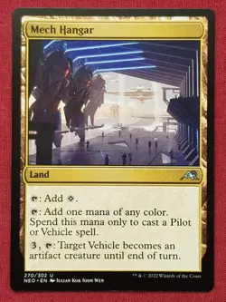 Magic The Gathering KAMIGAWA NEON DYNASTY MECH HANGAR land card MTG - Image 1