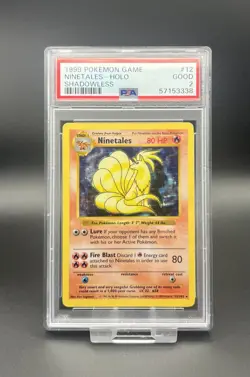 PSA 2 NM POKEMON CARD WOTC 1999 NINETALES BASE SET SHADOWLESS CARD 12/102 - Image 1