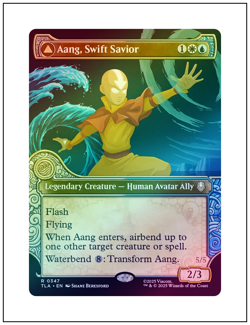 1x Aang, Swift Savior, Showcase Art Foil, Avatar, Magic MTG NM - Image 1
