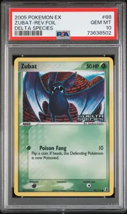 2005 Pokemon Ex Delta Species Reverse Holo Zubat Zubat #88 PSA 10 GEM MINT - Image 1