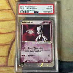 Pokemon TCG Mewtwo Ex 101/109 Ex Holo Ruby & Sapphire PSA 8 - Image 1