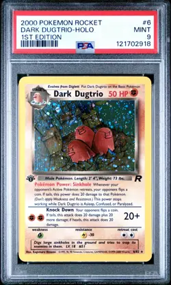 Pokemon Card Dark Dugtrio Team Rocket 1st Edition #6 Holo PSA 9 MINT - Image 1
