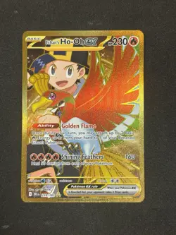 Pokemon TCG Ethan's Ho-Oh EX Gold Holo Card 239/182 Sv10: Destined Rivals - Image 1