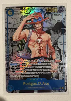 One Piece Card Game Carrying On His Will Portgas.D.Ace OP13-119 SEC Manga! - Image 2