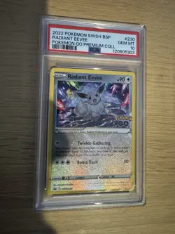 Pokemon Go Radiant Eevee SWSH230 Black Star Promo Card PSA 10 - Image 1