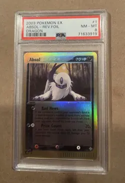 2003 EX Series Dragon Reverse Foil Absol 1/97 PSA 8 NM/MINT Graded Pokemon Card - Image 1