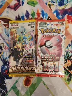 Pokemon Card 151 & Eevee Heroes 1+1 Factory SEALED Korean Booster Packs - Image 1