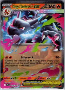 Mega Charizard X ex - 013/094 ME02: Phantasmal Flames - Pokemon Card - NM - Image 1