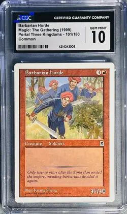 Barbarian Horde MTG Portal Three Kingdoms | CGC 10 Gem Mint Magic - Image 1