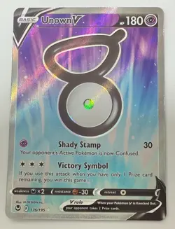POKEMON TCG UNOWN V 176/195 SILVER TEMPEST FULL ART MINT PACK TO SLEEVE - Image 1