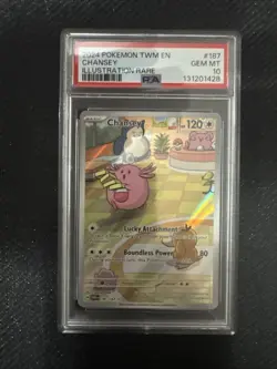 Pokemon Chansey Illustration Rare Holo 187/167 Twilight Masquerade Graded PSA 10 - Image 1