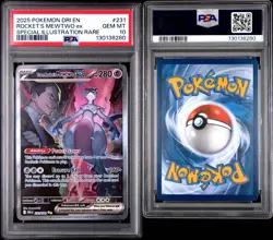 2025 POKEMON DRI EN-DESTINED RIVALS #231 TEAM ROCKET'S MEWTWO EX SIR PSA 10 - Image 3